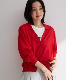 衿付きニットカーディガン