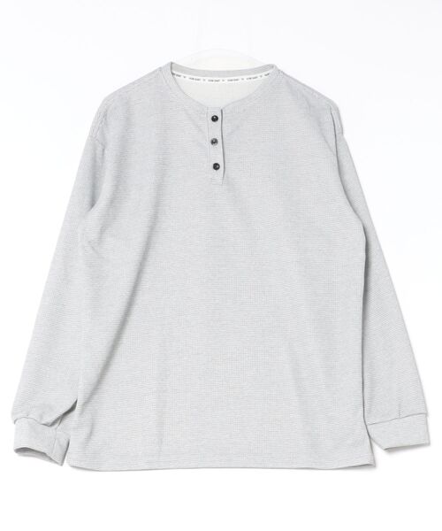 STYLE NUMBER(スタイルナンバー)の「【 STYLE NUMBER / スタイルナンバー 】 ヘンリーネック ワッフル ロンT(Tシャツ/カットソー・メンズ・グレー/ホワイト/ブラック・MEDIUM/LARGE)」の5枚目の写真