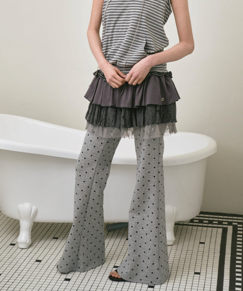 THE GREEN LAB（ザグリーンラボ）の「ポケットブーツカットドットパンツ [メランジグレー]（その他パンツ・レディース・その他・FREE）」の8枚目の写真