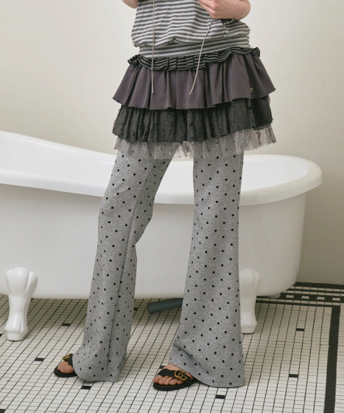 THE GREEN LAB（ザグリーンラボ）の「ポケットブーツカットドットパンツ [メランジグレー]（その他パンツ・レディース・その他・FREE）」の9枚目の写真