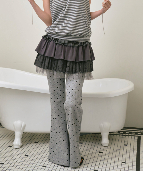 THE GREEN LAB（ザグリーンラボ）の「ポケットブーツカットドットパンツ [メランジグレー]（その他パンツ・レディース・その他・FREE）」の12枚目の写真