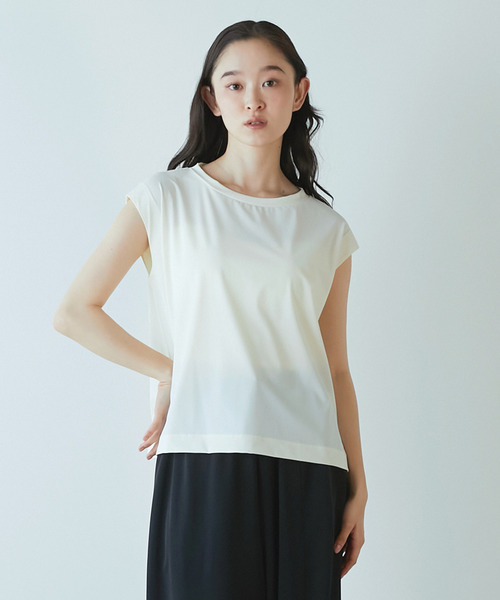 LOGEMENT DE CLAIRE(ロジュモンドクレール)の「【Allease/オールイーズ】ノースリーブプルオーバー(Tシャツ/カットソー・レディース・ブラウン/チャコールグレー/オフホワイト/ブラック・FREE)」の2枚目の写真