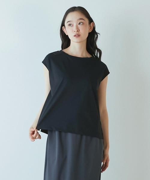LOGEMENT DE CLAIRE(ロジュモンドクレール)の「【Allease/オールイーズ】ノースリーブプルオーバー(Tシャツ/カットソー・レディース・ブラウン/チャコールグレー/オフホワイト/ブラック・FREE)」の3枚目の写真