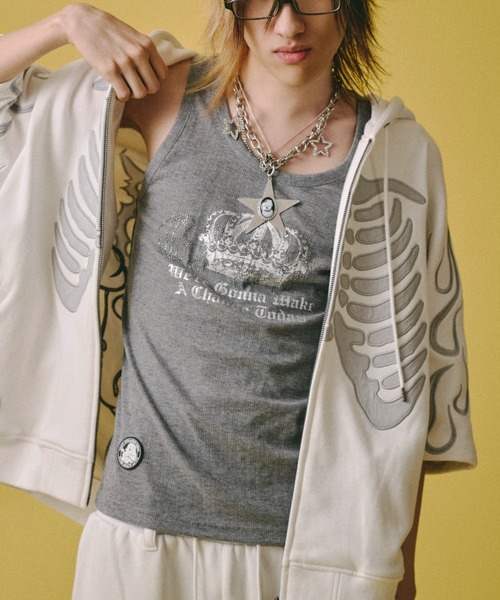 GALFY（ガルフィー）の「【GALFY】爆上げ↑↑ギラタンク / 【ガルフィー】グラフィックタンクトップ（タンクトップ・メンズ・ブラック/グレー/ホワイト・L/XL/M）」の21枚目の写真