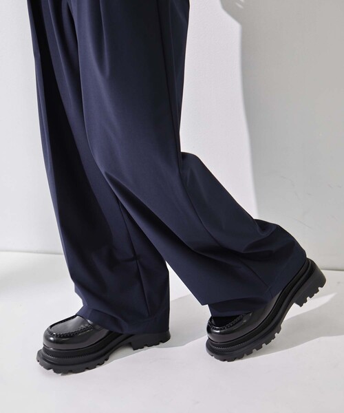 STUDIOUS/ステュディオス】Double Tucked Stretch Trousers/ダブル