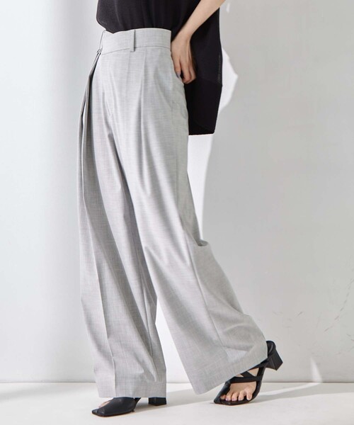 STUDIOUS(ステュディオス)の「【STUDIOUS/ステュディオス】Double Tucked Stretch Trousers/ダブルタックストレッチトラウザーズ/ウォッシャブル/オフィス/美脚見え/ウエストゴム/ストレスフリー(スラックス・レディース・ネイビー/ブラック/ライトグレー・2/1)」の20枚目の写真