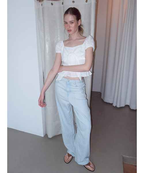 ETMON(エトモン)の「Ribbon Bow Blouse, White(シャツ/ブラウス・レディース・その他・SMALL/MEDIUM)」の3枚目の写真