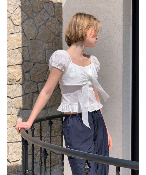 ETMON(エトモン)の「Ribbon Bow Blouse, White(シャツ/ブラウス・レディース・その他・SMALL/MEDIUM)」の4枚目の写真