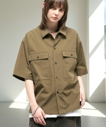 【Alfred Alex】Textured Utility Military Shirt / コットンタッチ ユーティリティー ミリタリーシャツ