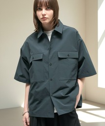 【Alfred Alex】Textured Utility Military Shirt / コットンタッチ ユーティリティー ミリタリーシャツ