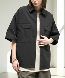 【Alfred Alex】Textured Utility Military Shirt / コットンタッチ ユーティリティー ミリタリーシャツ