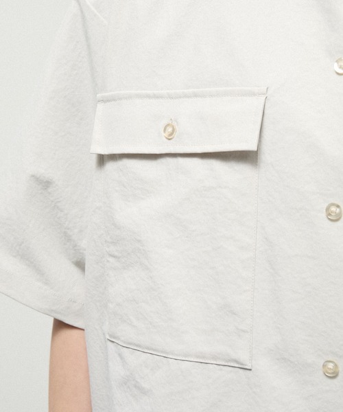 Alfred Alex（アルフレッドアレックス）の「【Alfred Alex】Textured Utility Military Shirt / コットンタッチ ユーティリティー ミリタリーシャツ（シャツ/ブラウス・メンズ・ブラック/チャコール/カーキ/アイボリー・S/M/L）」の19枚目の写真