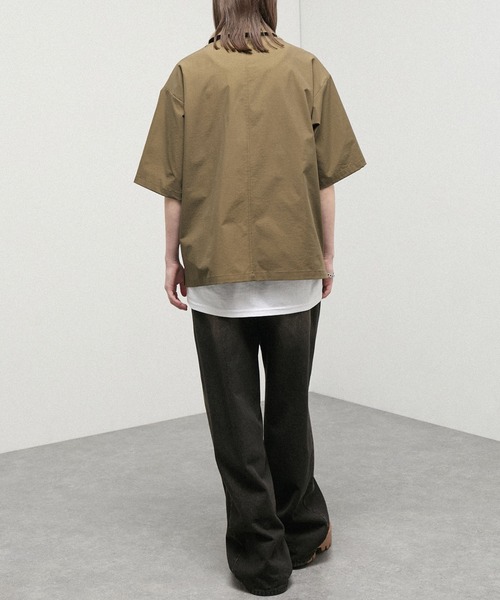 Alfred Alex（アルフレッドアレックス）の「【Alfred Alex】Textured Utility Military Shirt / コットンタッチ ユーティリティー ミリタリーシャツ（シャツ/ブラウス・メンズ・ブラック/チャコール/カーキ/アイボリー・S/M/L）」の11枚目の写真