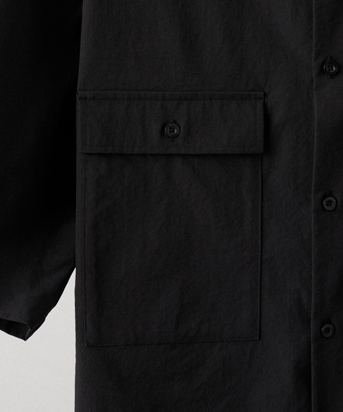 Alfred Alex（アルフレッドアレックス）の「【Alfred Alex】Textured Utility Military Shirt / コットンタッチ ユーティリティー ミリタリーシャツ（シャツ/ブラウス・メンズ・ブラック/チャコール/カーキ/アイボリー・S/M/L）」の6枚目の写真