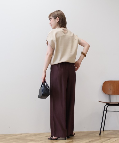 AMERICAN HOLIC（アメリカンホリック）の「【WEB限定】接触冷感ラメフレンチスリーブニットプルオーバー（ニット/セーター・レディース・ブラウン/ベージュ/ピンク/ネイビー/グレー・L/M）」の11枚目の写真