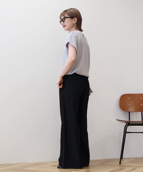 AMERICAN HOLIC（アメリカンホリック）の「【WEB限定】接触冷感ラメフレンチスリーブニットプルオーバー（ニット/セーター・レディース・ブラウン/ベージュ/ピンク/ネイビー/グレー・L/M）」の13枚目の写真