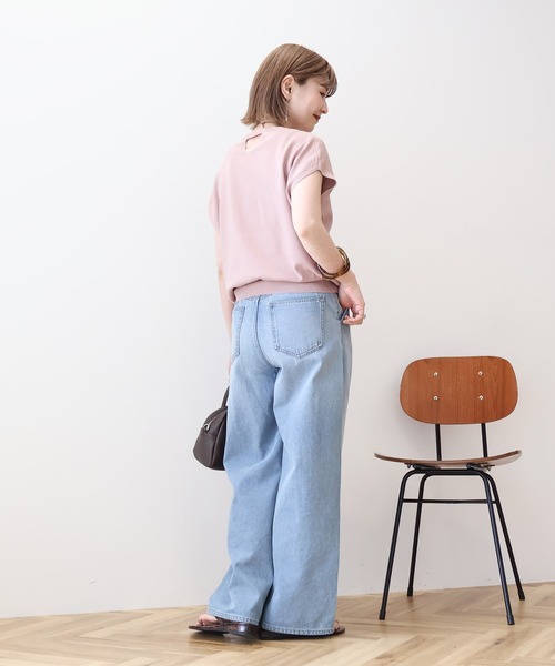 AMERICAN HOLIC（アメリカンホリック）の「【WEB限定】接触冷感ラメフレンチスリーブニットプルオーバー（ニット/セーター・レディース・ブラウン/ベージュ/ピンク/ネイビー/グレー・L/M）」の18枚目の写真