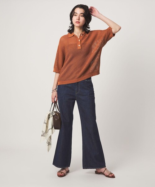 green label relaxing(グリーンレーベルリラクシング)の「セミフレア デニム パンツ(デニムパンツ・レディース・ネイビー/コバルトブルー・36/40/38)」の16枚目の写真