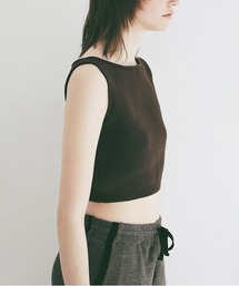 BOAT NECK SHORT KNIT TANK TOPS
