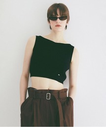 CLANE | BOAT NECK SHORT KNIT TANK TOPS(ニット/セーター)