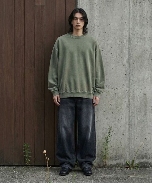 BASIC LABEL（ベーシックラベル）の「Swing Back pocket balloon wide washed denim pants 2 Color [BLBD_5015]（スウェットパンツ・レディース・ダークインディゴブルー/イエロー×ブラック・X-SMALL/SMALL/MEDIUM/LARGE/X-LARGE/2XL）」の5枚目の写真