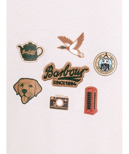 Barbour(バブアー)の「ピンバッジグラフィック Tシャツ(Tシャツ/カットソー・メンズ・ホワイト/ブラック/オリーブ・36/38/40/34/42)」の6枚目の写真