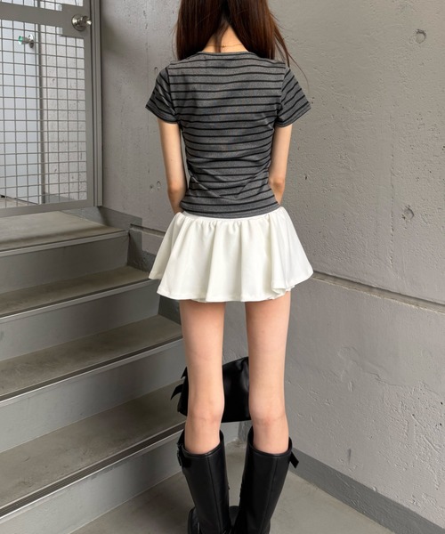 CeLess(セレス)の「Square Ribbon Striped Blouse / スクエアリボンストライプブラウス(シャツ/ブラウス・レディース・グレー・FREE)」の7枚目の写真