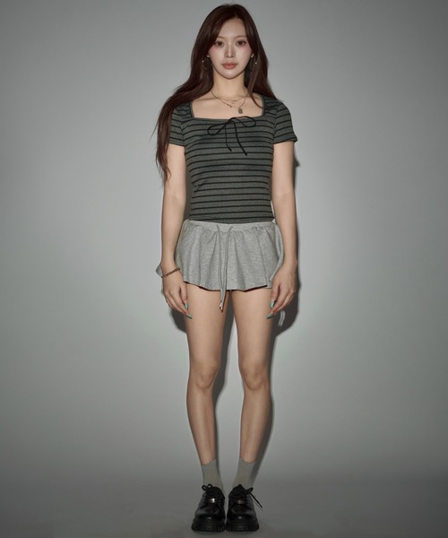 CeLess(セレス)の「Square Ribbon Striped Blouse / スクエアリボンストライプブラウス(シャツ/ブラウス・レディース・グレー・FREE)」の16枚目の写真