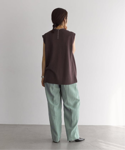 VERMEIL par iena(ヴェルメイユパーイエナ)の「Dry Poplin イージーパンツ(その他パンツ・レディース・ネイビー/ライトグリーン/オレンジ・38/36)」の6枚目の写真