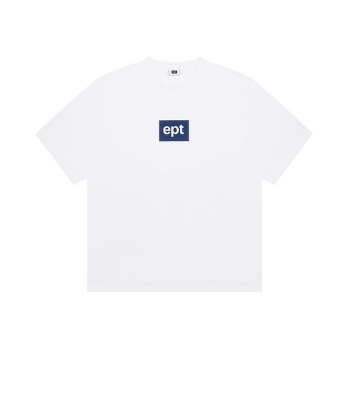 EPT(イーピーティー)の「Color Box Logo T-Shirt (White/Navy)(Tシャツ/カットソー・レディース・ホワイト・LARGE/MEDIUM/SMALL)」の1枚目の写真