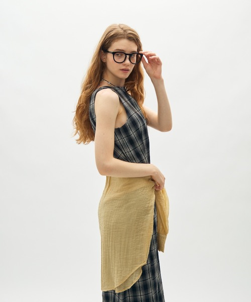 full/fill.(フルフィル)の「back open check long onepiece / バックオープンチェックロングワンピース(ワンピース・レディース・ブラック/アイボリー・FREE)」の10枚目の写真