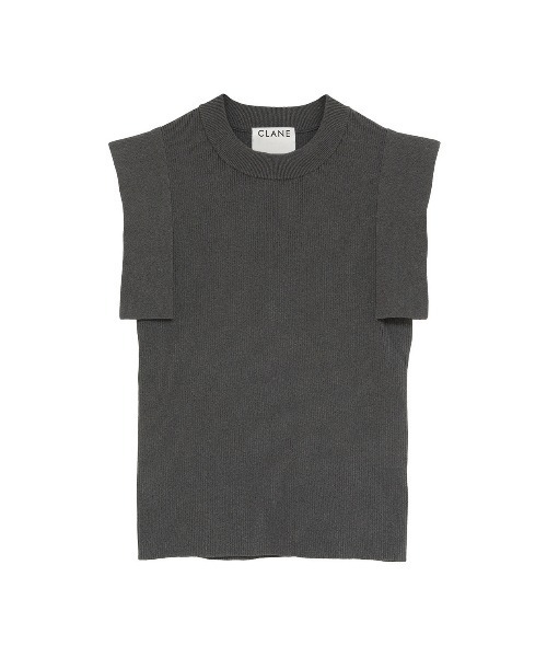 CLANE(クラネ)の「SQUARE SLEEVE KNIT TOPS(ニット/セーター・レディース・チャコールグレー/ブラック/ブラウン系その他/ホワイト・1/2)」の10枚目の写真