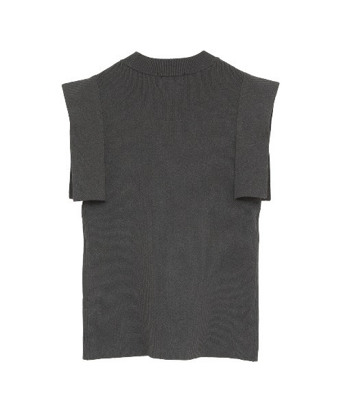 CLANE(クラネ)の「SQUARE SLEEVE KNIT TOPS(ニット/セーター・レディース・チャコールグレー/ブラック/ブラウン系その他/ホワイト・1/2)」の11枚目の写真