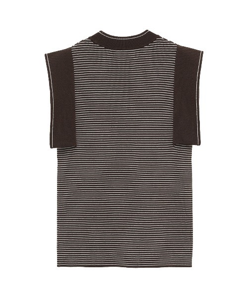 CLANE(クラネ)の「SQUARE SLEEVE KNIT TOPS(ニット/セーター・レディース・チャコールグレー/ブラック/ブラウン系その他/ホワイト・1/2)」の5枚目の写真