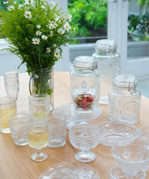 DULTON(ダルトン)の「GLASS STAND MARGARET/ガラススタンド 花柄(ランチョンマット/テーブルウェア・メンズ・クリア・FREE)」の4枚目の写真