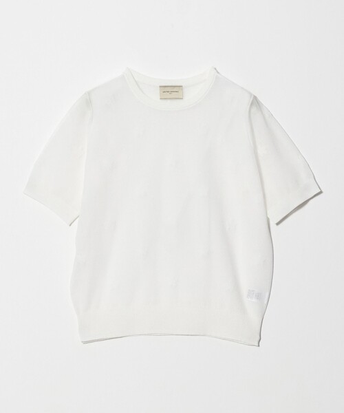 UNITED ARROWS(ユナイテッドアローズ)の「シアー フラワー ショートスリーブ ニット ‐ウォッシャブル‐(ニット/セーター・レディース・ブラック/オフホワイト・FREE)」の18枚目の写真