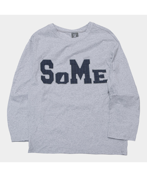 SOMEPLACE MAN(サムプレイス・マン)の「サムスターアプリケポイントオーバーサイズロングスリーブTシャツ_3COLOR(Tシャツ/カットソー・メンズ・ライトグレー/ネイビー/ブラック・FREE)」の1枚目の写真