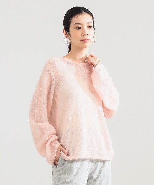 Demi-Luxe BEAMS（デミルクス ビームス）の「モヘヤ シルク ロングスリーブニット（ニット/セーター・レディース・ピンク/グレー・ONE SIZE）」の2枚目の写真
