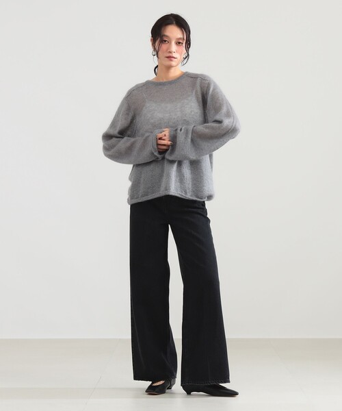 Demi-Luxe BEAMS（デミルクス ビームス）の「モヘヤ シルク ロングスリーブニット（ニット/セーター・レディース・ピンク/グレー・ONE SIZE）」の3枚目の写真