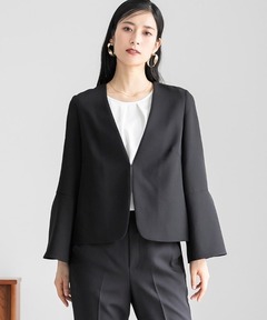 Plage Shantung V Neck ジャケット　ブラック36 セール】Shantung V Neck ジャケット（ノーカラージャケット）｜Plage