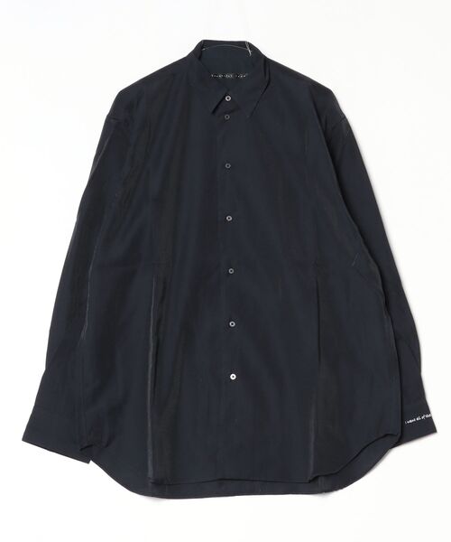 my beautiful landlet（マイビューティフルランドレット）の「【my beautiful landlet】 WOOLMIX AIRY TYPEWRITER OVERSIZE SHIRT（シャツ/ブラウス・メンズ・チャコールグレー/ネイビー・1）」の2枚目の写真