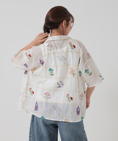 HEART MARKET（ハートマーケット）の「パッチワーク刺繍シャツ（シャツ/ブラウス・レディース・ホワイト/ナチュラル/ブラック・FREE）」の8枚目の写真