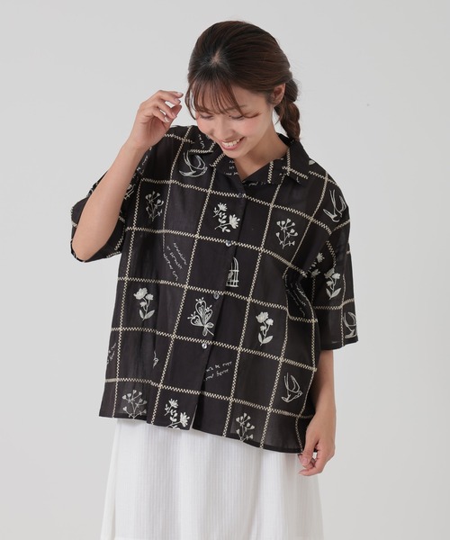 HEART MARKET（ハートマーケット）の「パッチワーク刺繍シャツ（シャツ/ブラウス・レディース・ホワイト/ナチュラル/ブラック・FREE）」の18枚目の写真