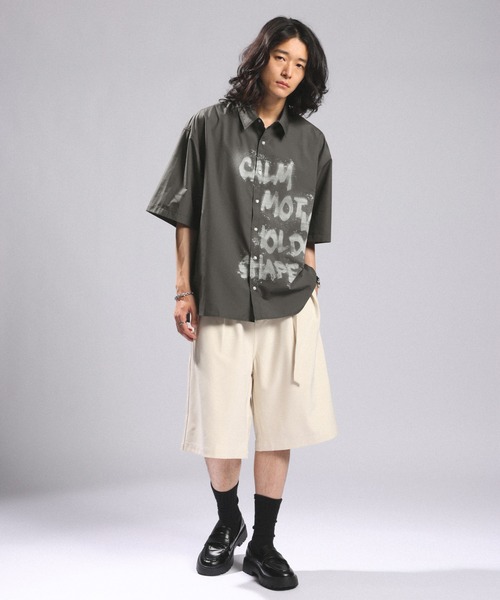 RAGEBLUE（レイジブルー）の「SPRAY LOGO LOOSE FIT SHIRTS/スプレーロゴルーズシルエットシャツ（シャツ/ブラウス・メンズ・サックスブルー/ホワイト/グレー・MEDIUM/LARGE）」の6枚目の写真