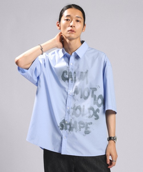 RAGEBLUE（レイジブルー）の「SPRAY LOGO LOOSE FIT SHIRTS/スプレーロゴルーズシルエットシャツ（シャツ/ブラウス・メンズ・サックスブルー/ホワイト/グレー・MEDIUM/LARGE）」の20枚目の写真
