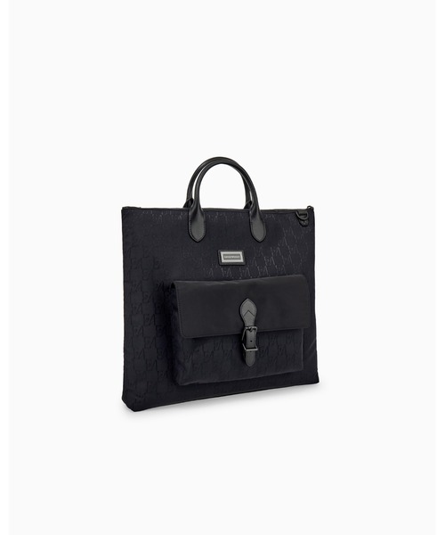 EMPORIO ARMANI（エンポリオアルマーニ）の「【エンポリオ アルマーニ】モノグラムエンボス フラップポケット トートバッグ（トートバッグ・メンズ・ブラック系・FREE）」の7枚目の写真