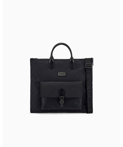 EMPORIO ARMANI（エンポリオアルマーニ）の「【エンポリオ アルマーニ】モノグラムエンボス フラップポケット トートバッグ（トートバッグ・メンズ・ブラック系・FREE）」の6枚目の写真