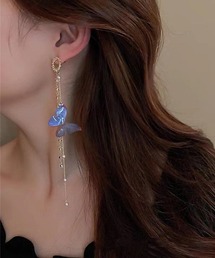 /Bz/バタフライロングドロップピアス/蝶/両耳用/レディース(T3)
