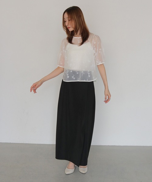 CLEIO(クレイオ)の「【CLEIO】フロッキーシアーブラウス FLOCKY SHEER BLOUSE(カーディガン/ボレロ・レディース・オフホワイト/グレー/ブラック・FREE)」の11枚目の写真