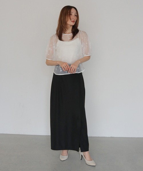 CLEIO(クレイオ)の「【CLEIO】フロッキーシアーブラウス FLOCKY SHEER BLOUSE(カーディガン/ボレロ・レディース・オフホワイト/グレー/ブラック・FREE)」の13枚目の写真